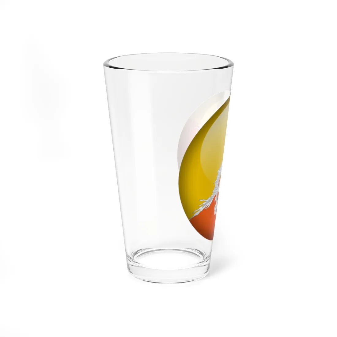 Flag orb Bhutan (Bhutan) Pint Glass 16oz - Go Mug Yourself