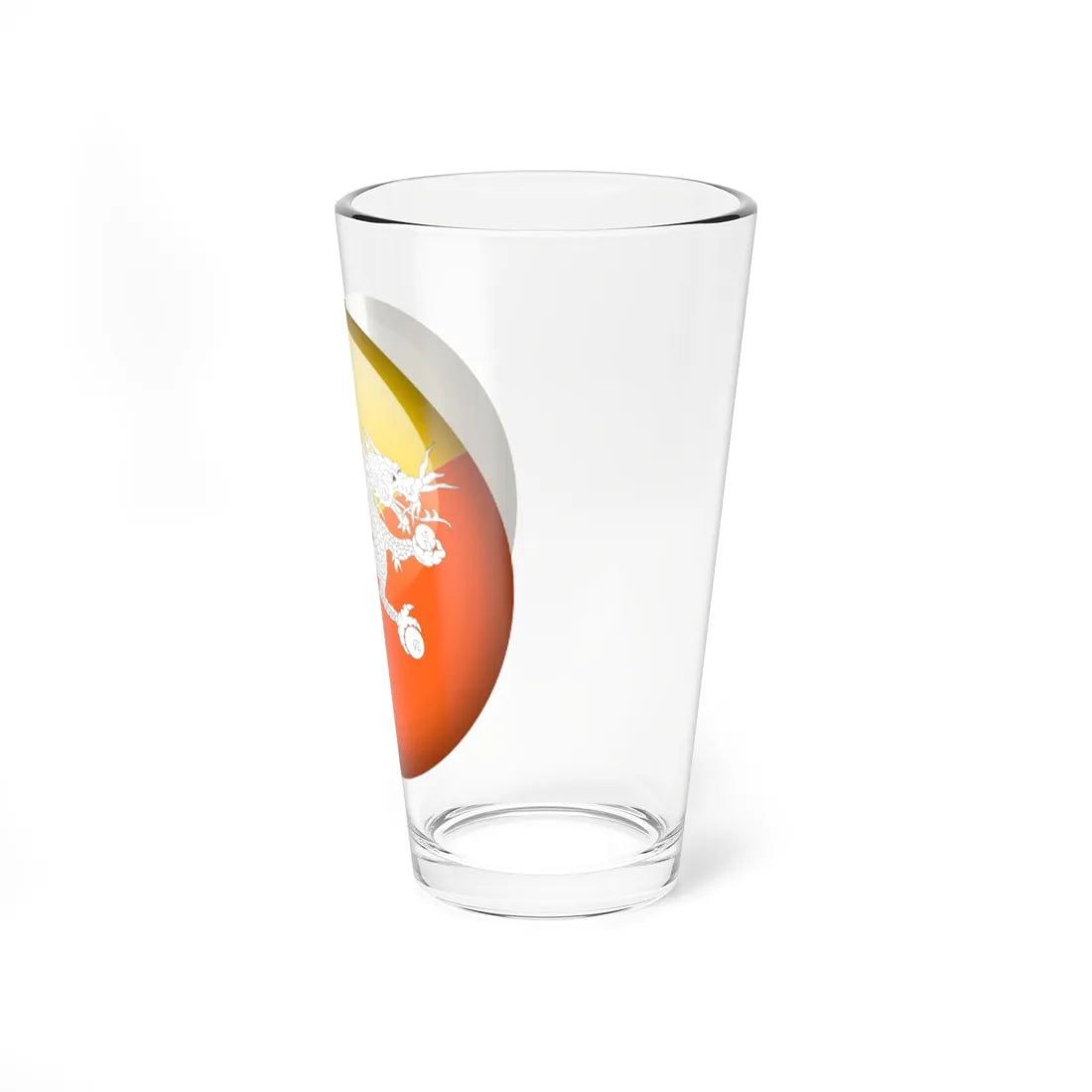 Flag orb Bhutan (Bhutan) Pint Glass 16oz - Go Mug Yourself