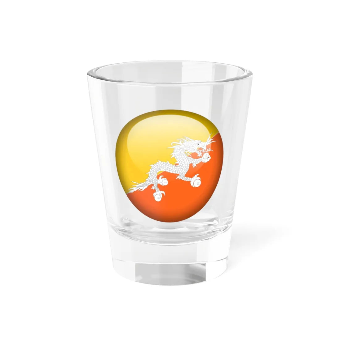 Flag orb Bhutan (Bhutan) Shot Glass 1.5oz 1.5oz - Go Mug Yourself