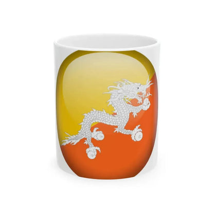 Flag orb Bhutan (Bhutan) White Coffee Mug 11oz - Go Mug Yourself