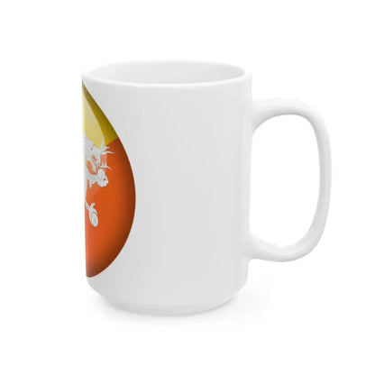 Flag orb Bhutan (Bhutan) White Coffee Mug - Go Mug Yourself
