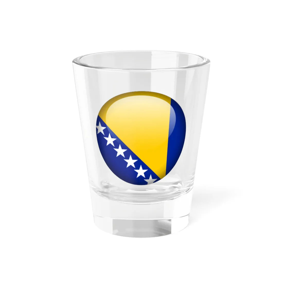 Flag orb Bosnia and Herzegovina (Bosnia and Herzegovina) Shot Glass 1.5oz 1.5oz - Go Mug Yourself
