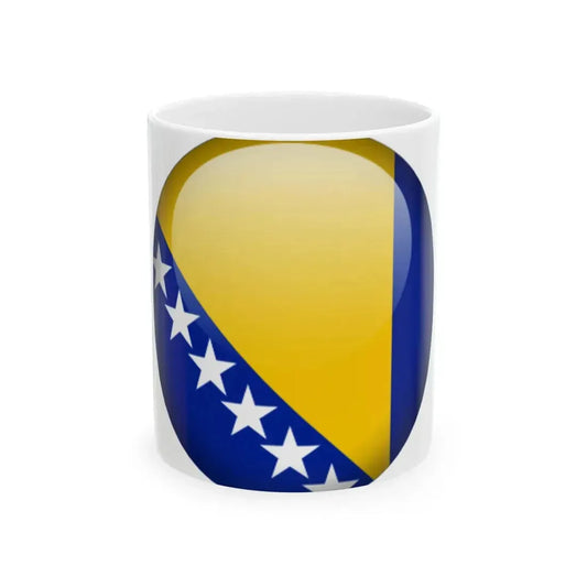 Flag orb Bosnia and Herzegovina (Bosnia and Herzegovina) White Coffee Mug 11oz - Go Mug Yourself