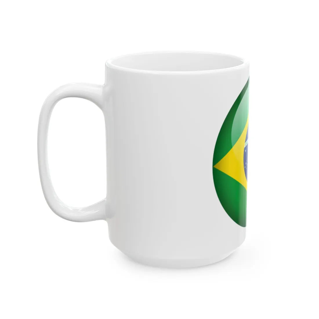 Flag orb Brazil (Brazil) White Coffee Mug - Go Mug Yourself