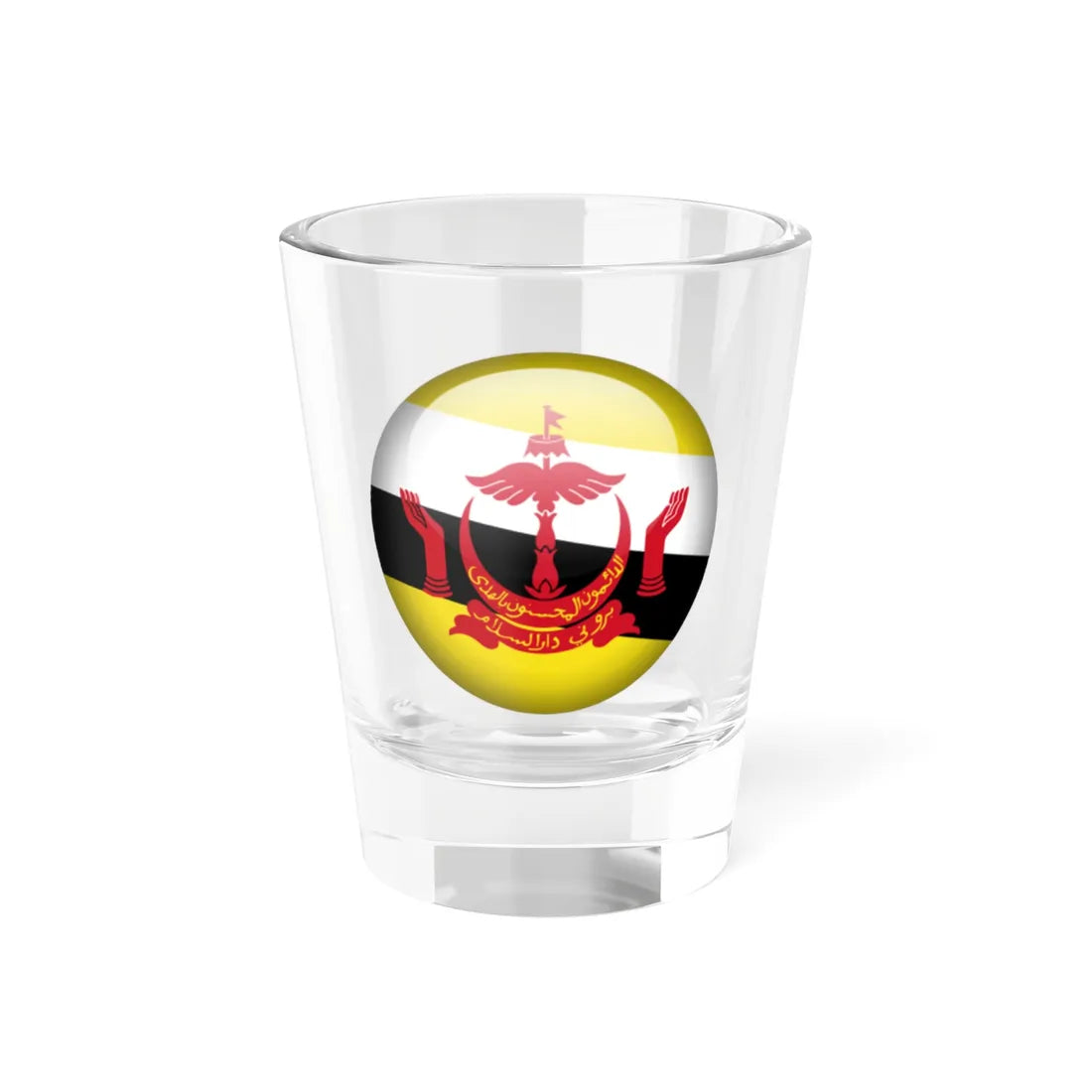 Flag orb Brunei (Brunei) Shot Glass 1.5oz 1.5oz - Go Mug Yourself