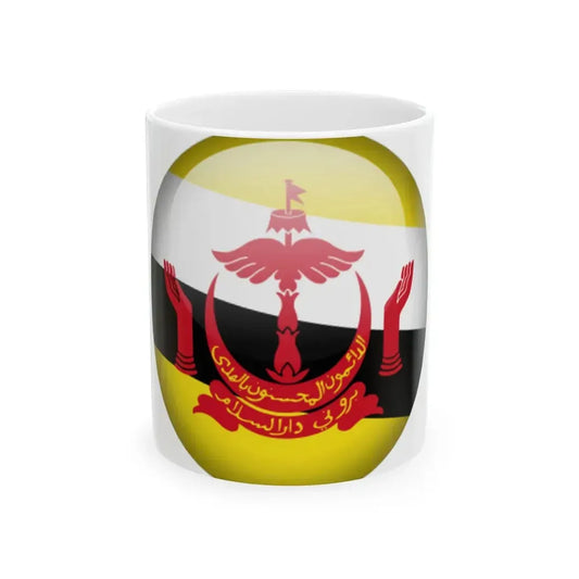Flag orb Brunei (Brunei) White Coffee Mug 11oz - Go Mug Yourself