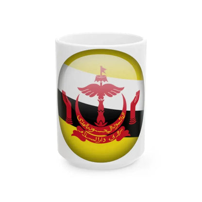 Flag orb Brunei (Brunei) White Coffee Mug 15oz - Go Mug Yourself