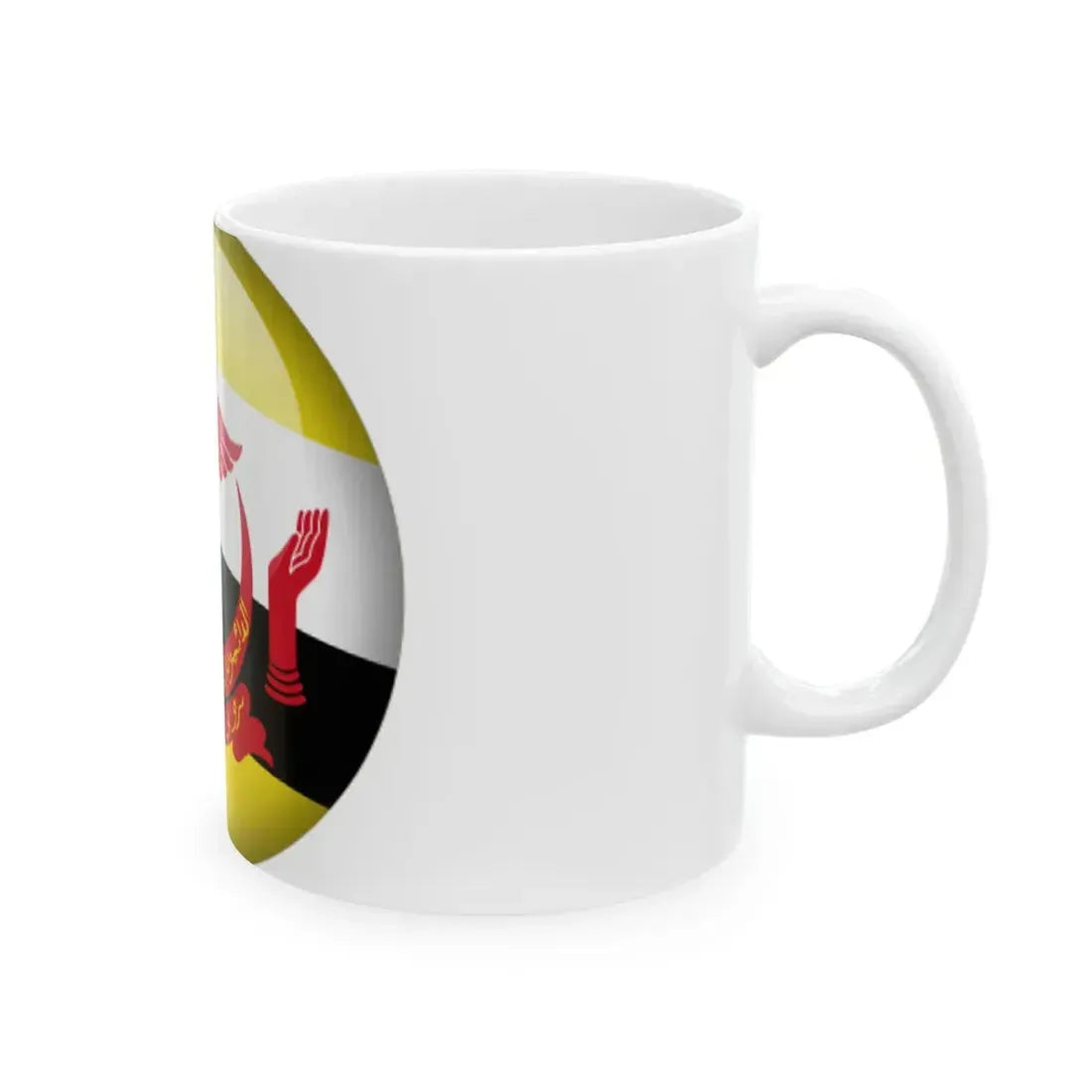 Flag orb Brunei (Brunei) White Coffee Mug - Go Mug Yourself