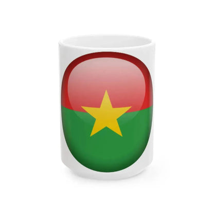Flag orb Burkina Faso (Burkina Faso) White Coffee Mug 15oz - Go Mug Yourself
