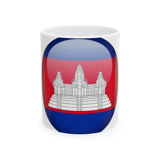 Flag orb Cambodia (Cambodia) White Coffee Mug 11oz - Go Mug Yourself