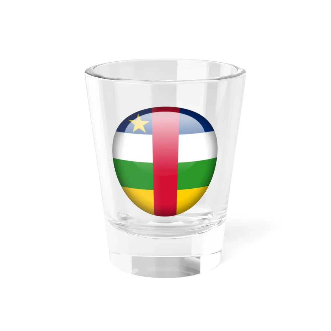 Flag orb Central African Republic (Central African Republic) Shot Glass 1.5oz 1.5oz - Go Mug Yourself