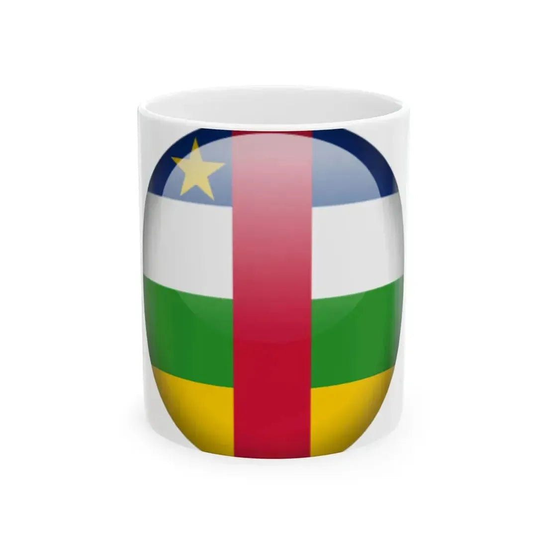 Flag orb Central African Republic (Central African Republic) White Coffee Mug 11oz - Go Mug Yourself