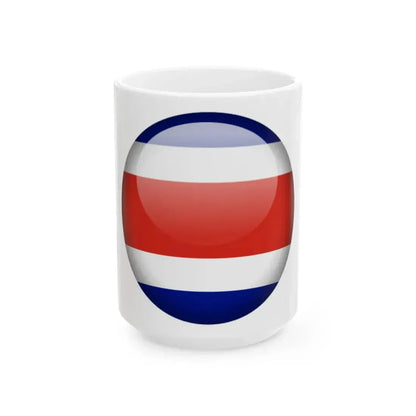 Flag orb Costa Rica (Costa Rica) White Coffee Mug 15oz - Go Mug Yourself