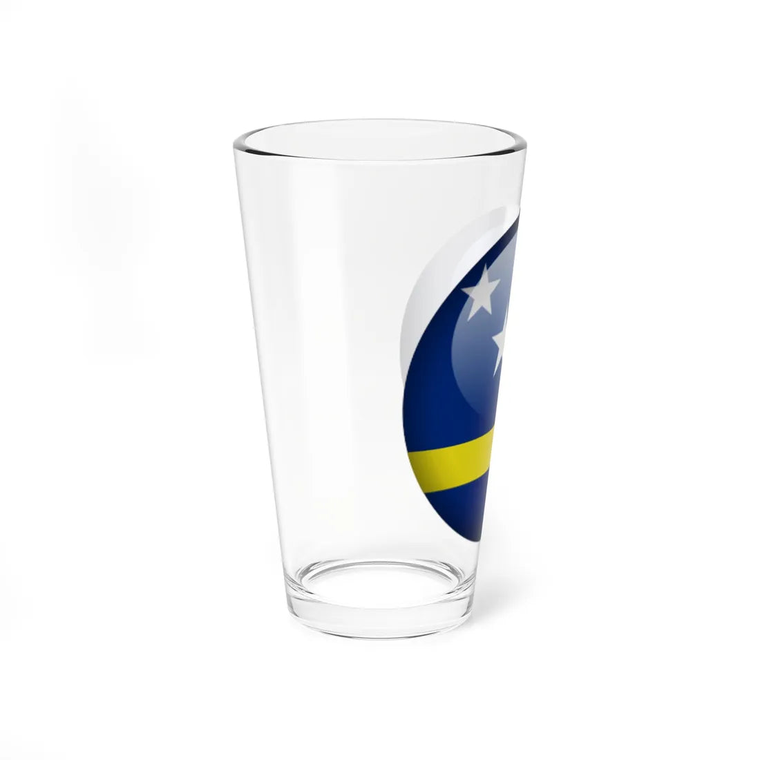 Flag orb Curaçao (Netherlands) Pint Glass 16oz - Go Mug Yourself