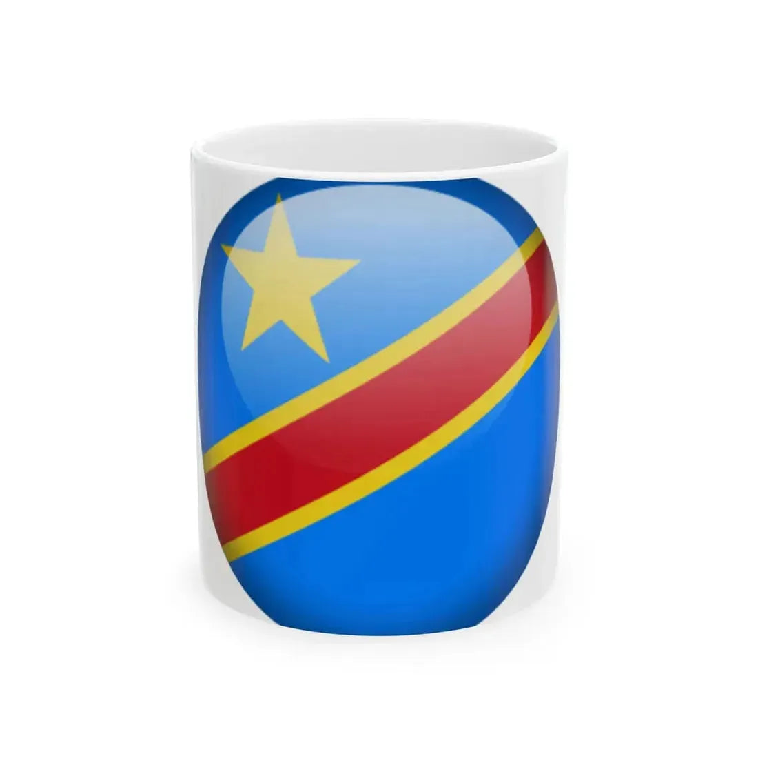 Flag orb Democratic Republic of the Congo (Congo) White Coffee Mug 11oz - Go Mug Yourself
