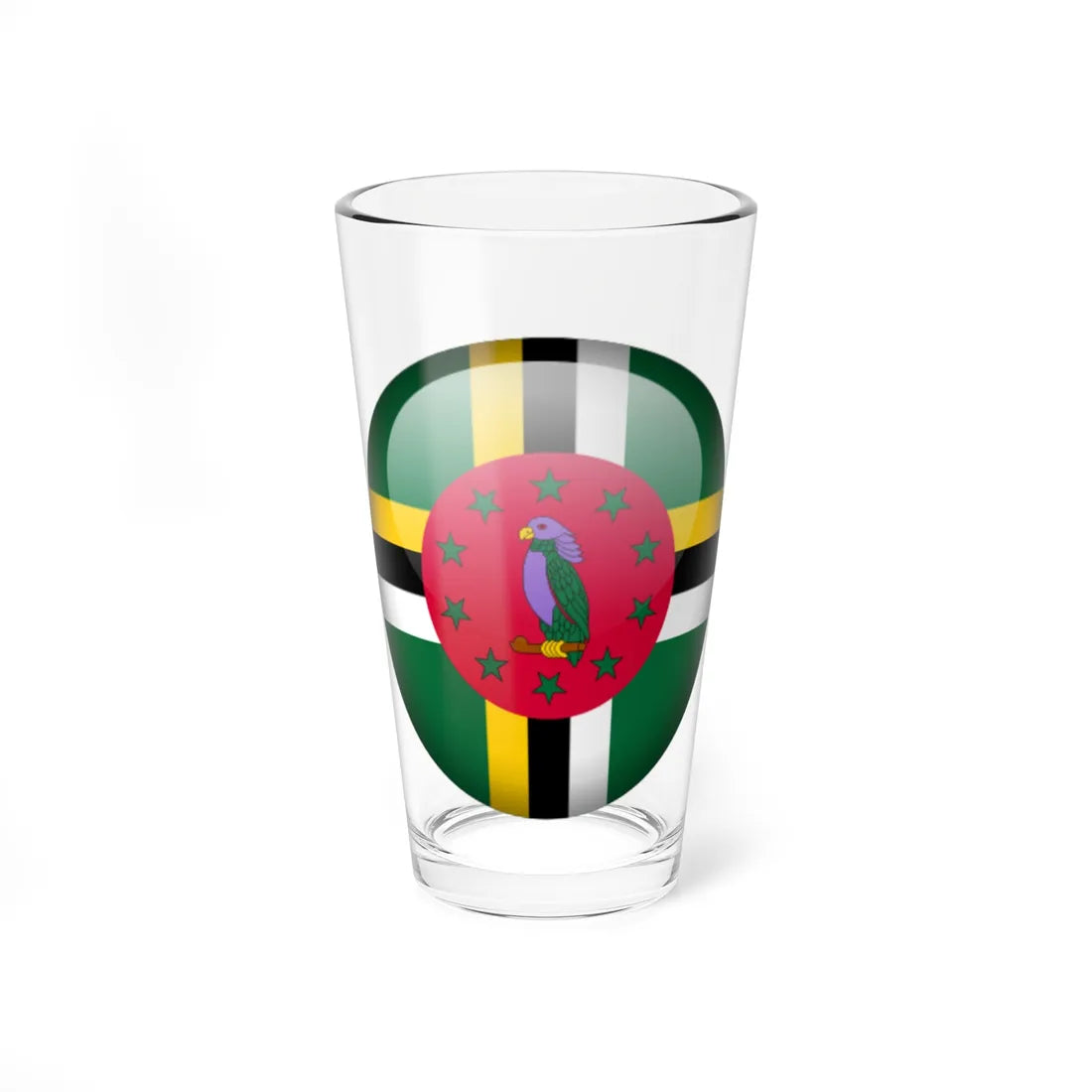 Flag orb Dominica (Dominica) Pint Glass 16oz 16oz - Go Mug Yourself