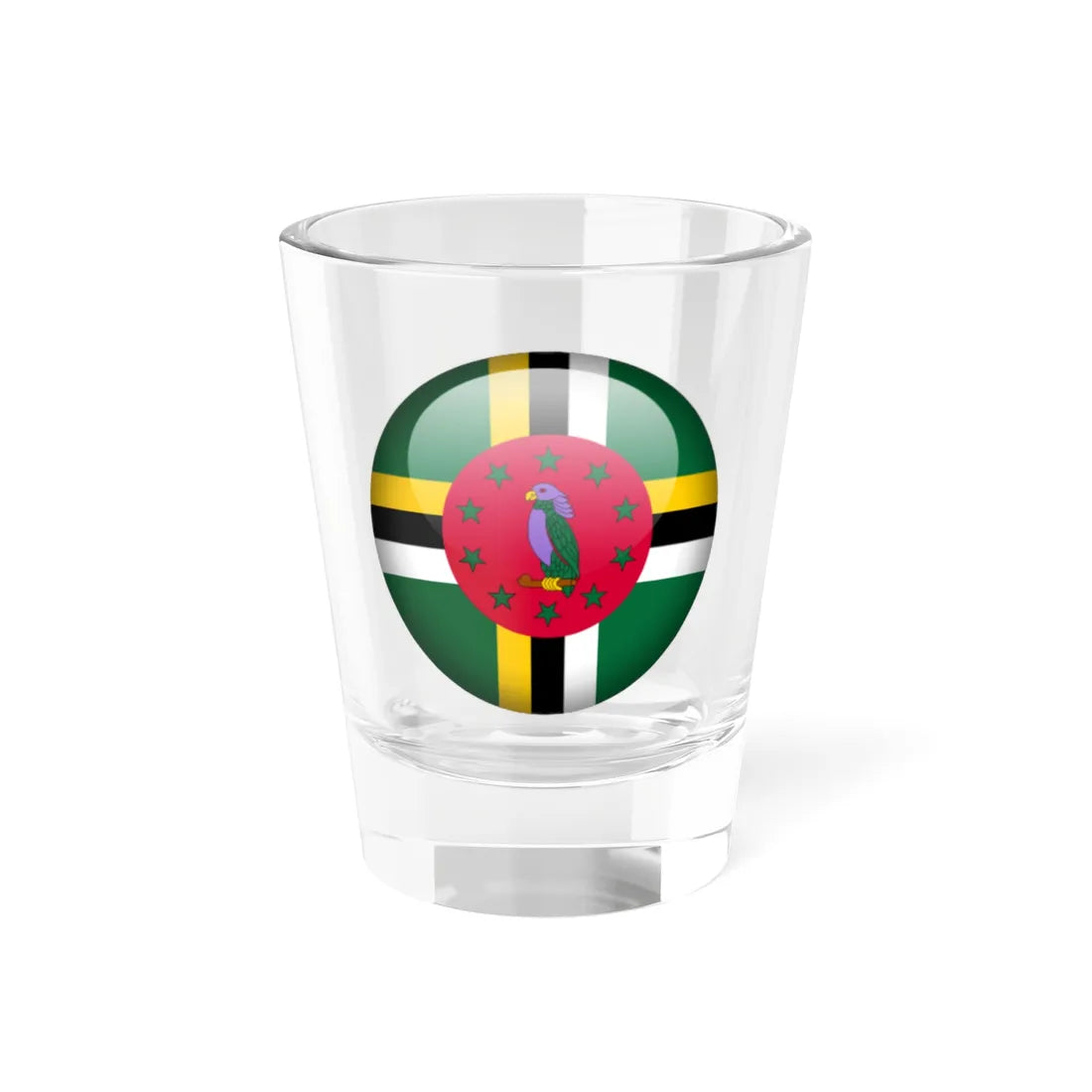 Flag orb Dominica (Dominica) Shot Glass 1.5oz 1.5oz - Go Mug Yourself