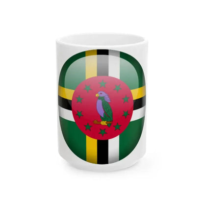 Flag orb Dominica (Dominica) White Coffee Mug 15oz - Go Mug Yourself