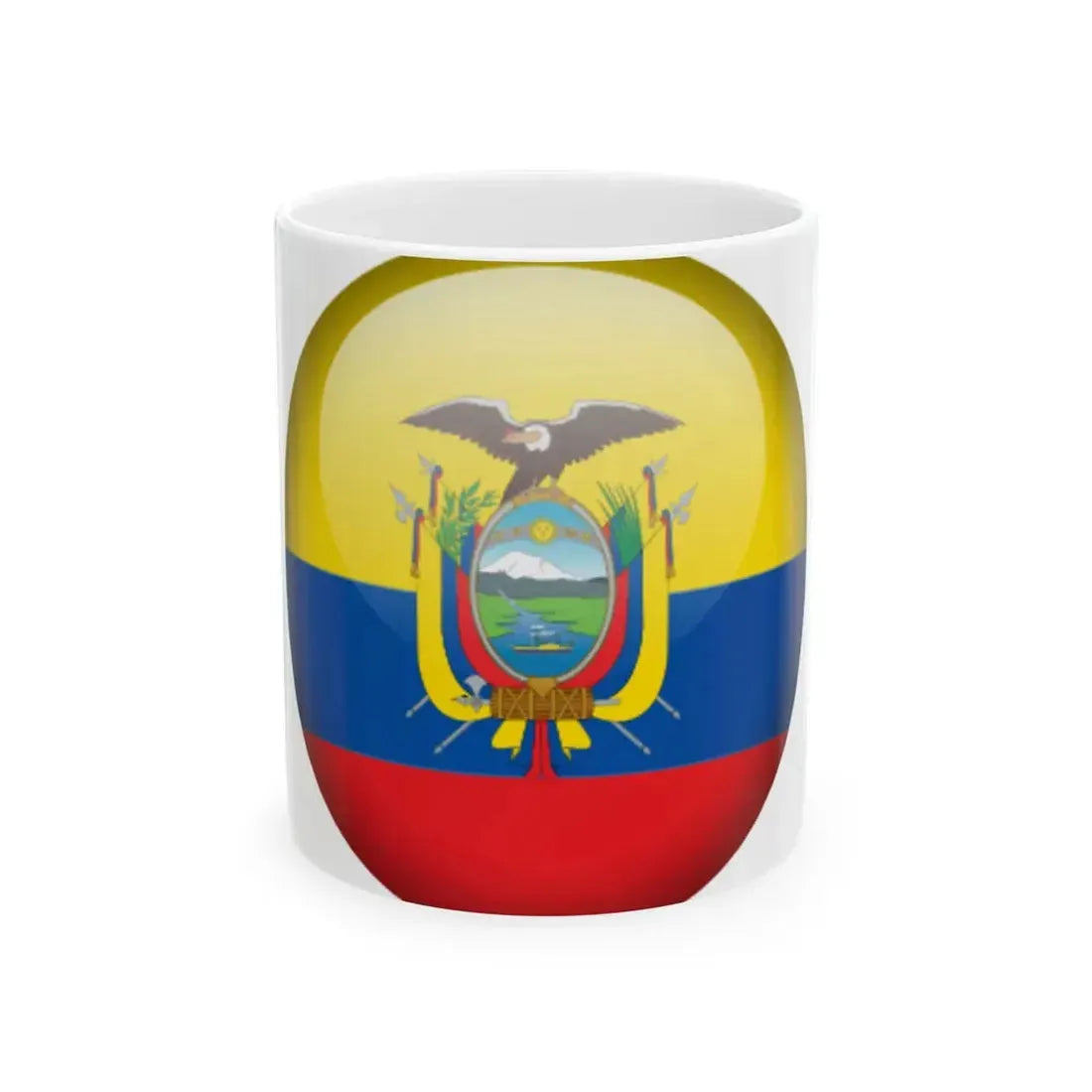 Flag orb Ecuador (Ecuador) White Coffee Mug 11oz - Go Mug Yourself