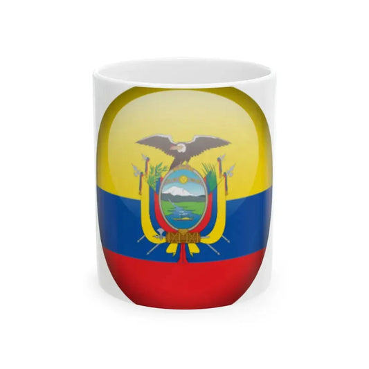Flag orb Ecuador (Ecuador) White Coffee Mug 11oz - Go Mug Yourself