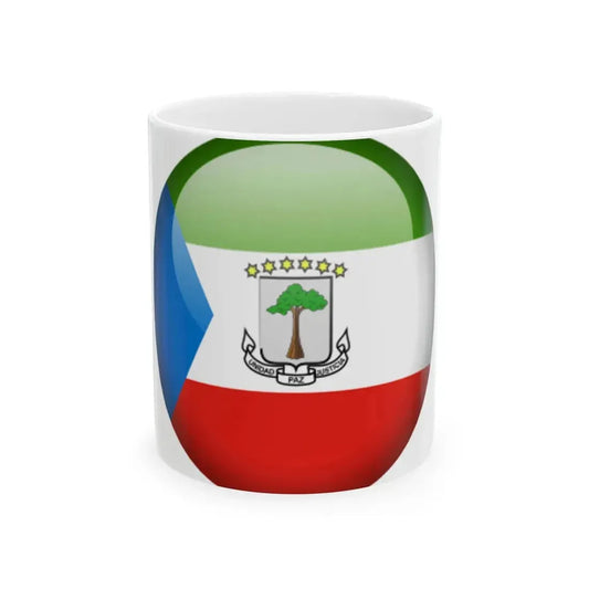 Flag orb Equatorial Guinea (Equatorial Guinea) White Coffee Mug 11oz - Go Mug Yourself