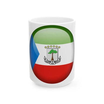 Flag orb Equatorial Guinea (Equatorial Guinea) White Coffee Mug 15oz - Go Mug Yourself