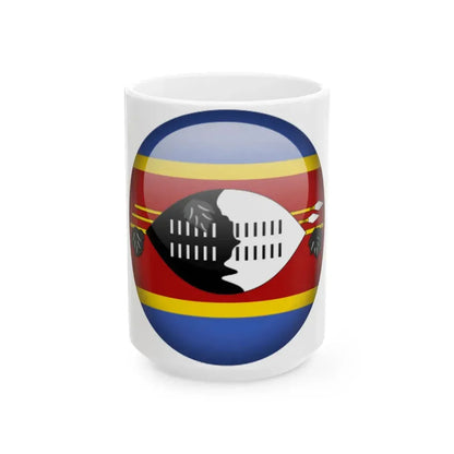 Flag orb Eswatini (Eswatini) White Coffee Mug 15oz - Go Mug Yourself