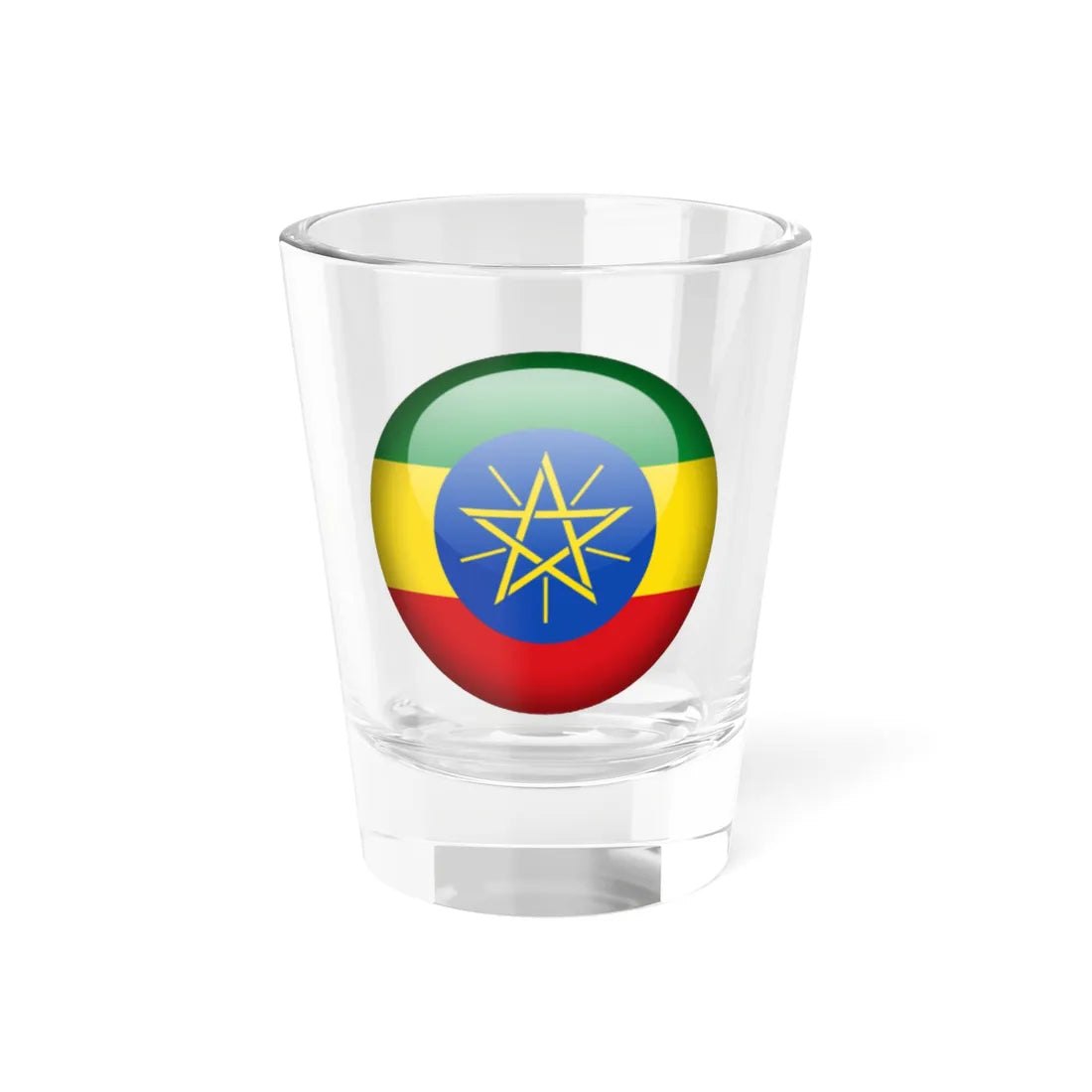 Flag orb Ethiopia (Ethiopia) Shot Glass 1.5oz 1.5oz - Go Mug Yourself