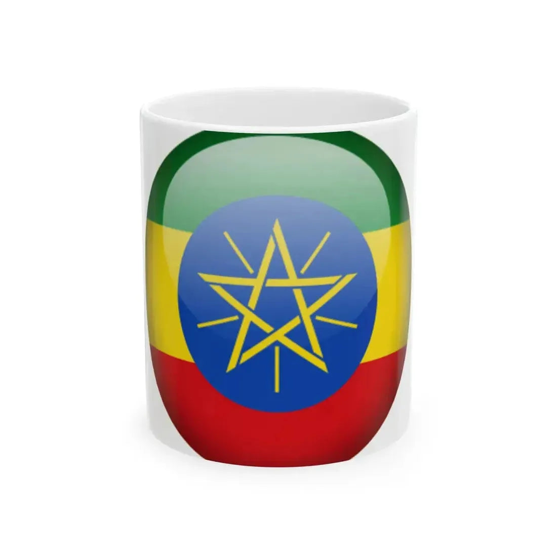 Flag orb Ethiopia (Ethiopia) White Coffee Mug 11oz - Go Mug Yourself