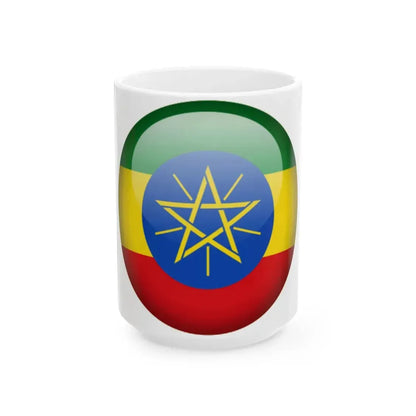 Flag orb Ethiopia (Ethiopia) White Coffee Mug 15oz - Go Mug Yourself