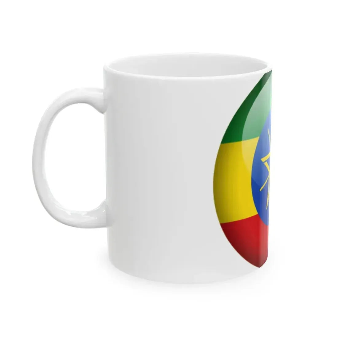 Flag orb Ethiopia (Ethiopia) White Coffee Mug - Go Mug Yourself