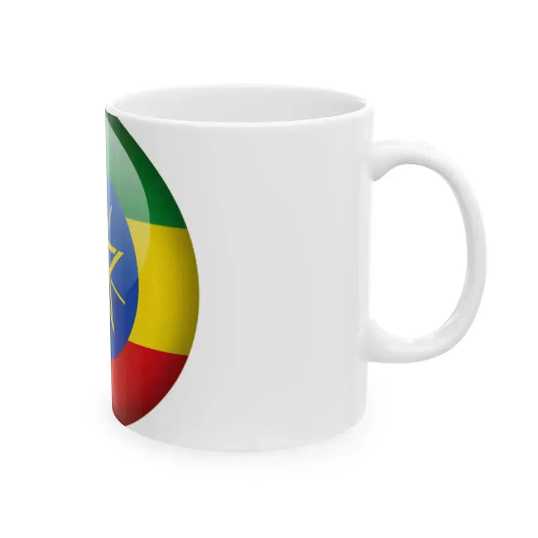 Flag orb Ethiopia (Ethiopia) White Coffee Mug - Go Mug Yourself