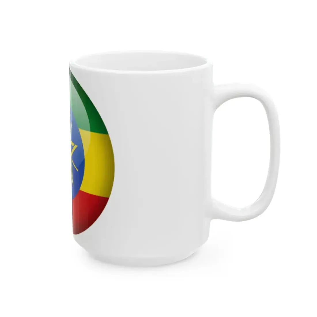 Flag orb Ethiopia (Ethiopia) White Coffee Mug - Go Mug Yourself