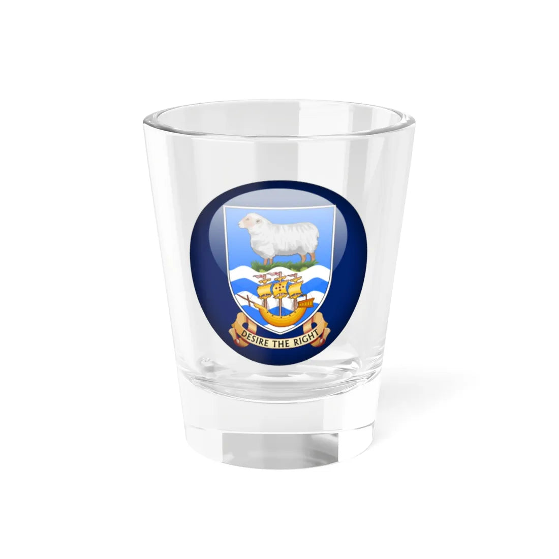 Flag orb Falkland Islands (United Kingdom) Shot Glass 1.5oz 1.5oz - Go Mug Yourself