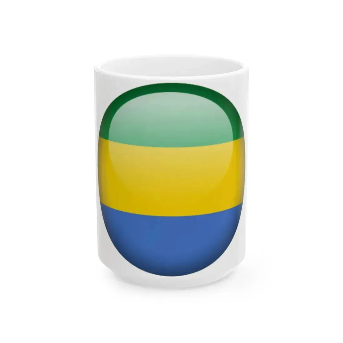 Flag orb Gabon (Gabon) White Coffee Mug 15oz - Go Mug Yourself