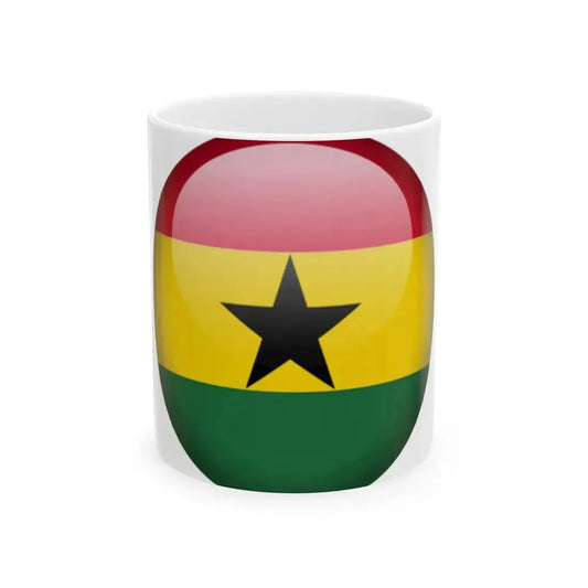 Flag orb Ghana (Ghana) White Coffee Mug 11oz - Go Mug Yourself