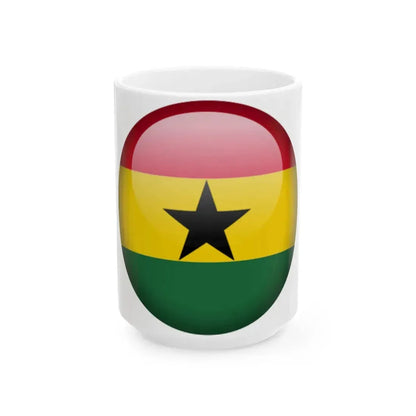 Flag orb Ghana (Ghana) White Coffee Mug 15oz - Go Mug Yourself