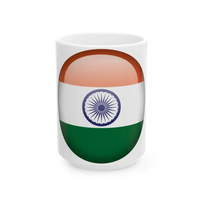Flag orb India (India) White Coffee Mug 15oz - Go Mug Yourself
