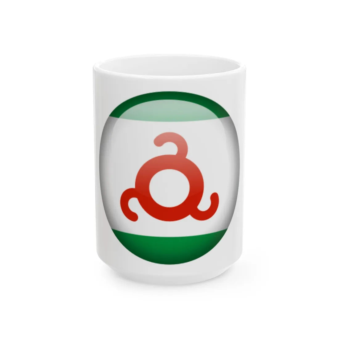Flag orb Ingushetia (Russia) White Coffee Mug 15oz - Go Mug Yourself