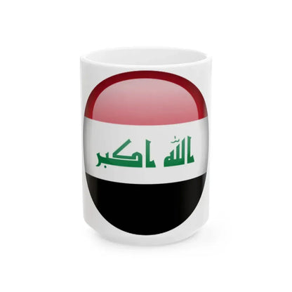 Flag orb Iraq (Iraq) White Coffee Mug 15oz - Go Mug Yourself