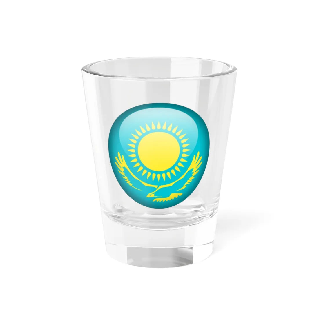 Flag orb Kazakhstan (Kazakhstan) Shot Glass 1.5oz 1.5oz - Go Mug Yourself