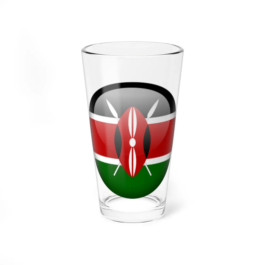 Flag orb Kenya (Kenya) Pint Glass 16oz 16oz - Go Mug Yourself
