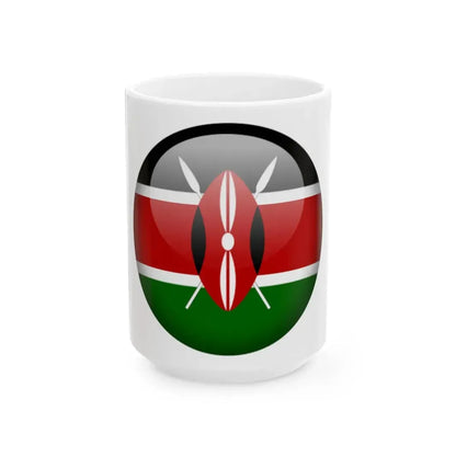 Flag orb Kenya (Kenya) White Coffee Mug 15oz - Go Mug Yourself
