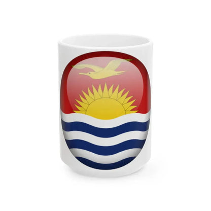 Flag orb Kiribati (Kiribati) White Coffee Mug 15oz - Go Mug Yourself