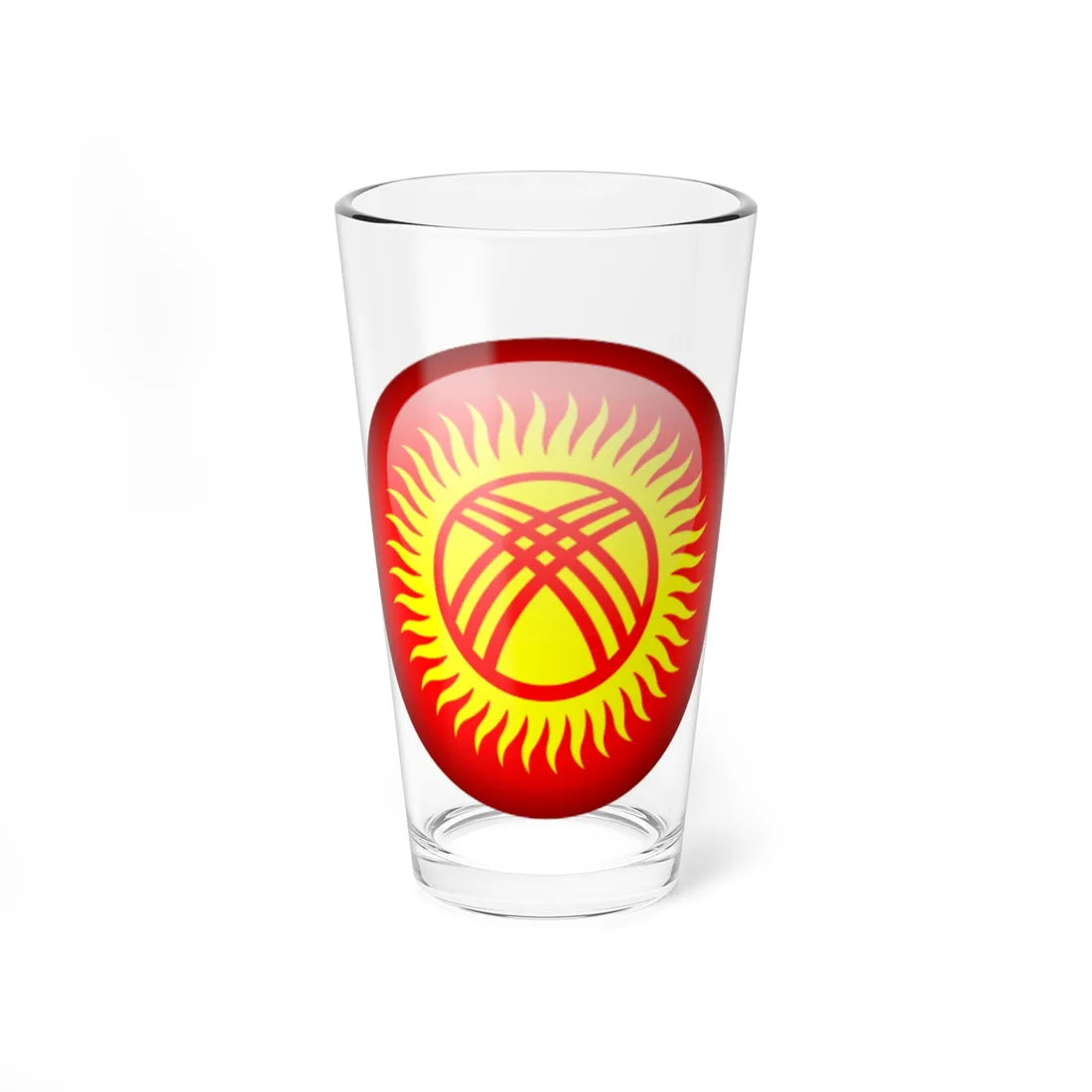 Flag orb Kyrgyzstan (Kyrgyzstan) Pint Glass 16oz 16oz - Go Mug Yourself