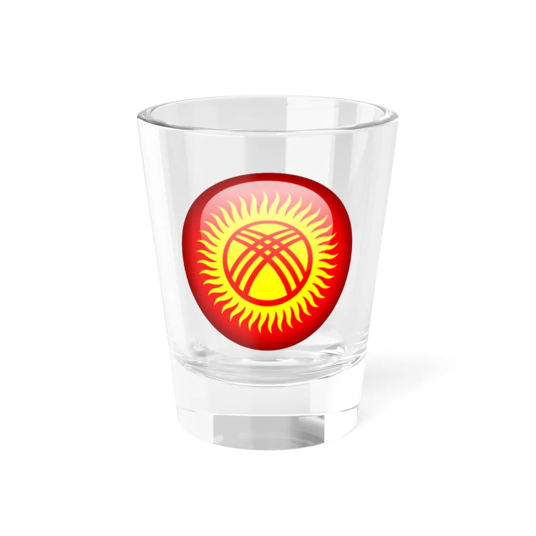 Flag orb Kyrgyzstan (Kyrgyzstan) Shot Glass 1.5oz 1.5oz - Go Mug Yourself