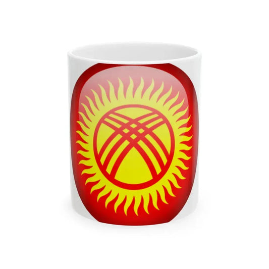 Flag orb Kyrgyzstan (Kyrgyzstan) White Coffee Mug 11oz - Go Mug Yourself