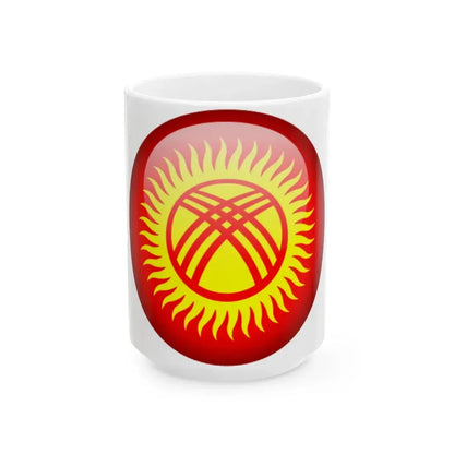 Flag orb Kyrgyzstan (Kyrgyzstan) White Coffee Mug 15oz - Go Mug Yourself
