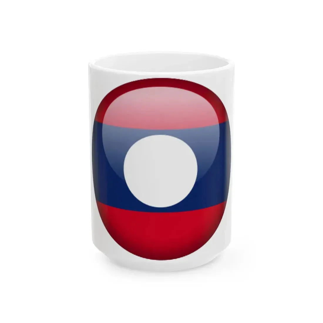 Flag orb Laos (Laos) White Coffee Mug 15oz - Go Mug Yourself