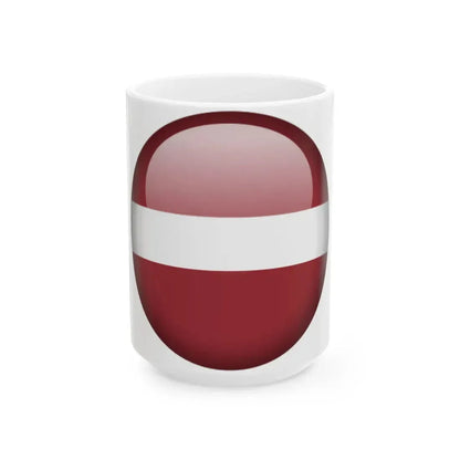 Flag orb Latvia (Latvia) White Coffee Mug 15oz - Go Mug Yourself